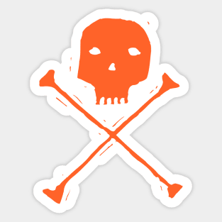 Whimsical Skull Delight - Cartoonish Skull and Crossbones Sticker